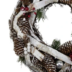 Birch Bark And Pine Cones Artificial Christmas Wreath - 13.5-Inch, Unlit -Optimal Christmas Shop northlight sh86417 1 97169.1667657969