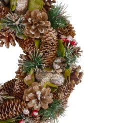 Green And Brown Frosted Pinecones And Bells Christmas Wreath - 13" Unlit -Optimal Christmas Shop northlight sh89573 2 updated 65404.1667576944