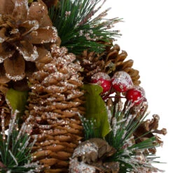 Green And Brown Frosted Pinecones And Bells Christmas Wreath - 13" Unlit -Optimal Christmas Shop northlight sh89573 4 updated 76335.1667576944