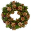 12" Green, Gold, And Red Glitter Pinecones Christmas Wreath -Optimal Christmas Shop northlight sh89577 1 updated 26700.1667535197