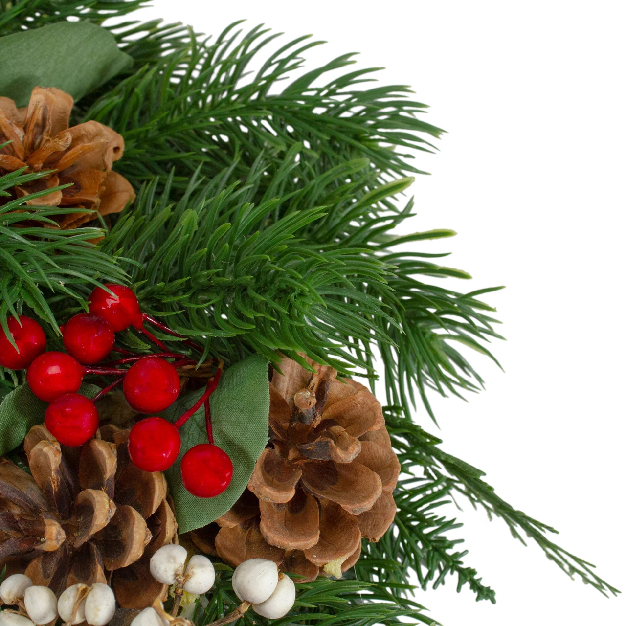 Green And Red "Welcome" Artificial Christmas Wreath - 12-Inch, Unlit 5 Green And Red "Welcome" Artificial Christmas Wreath - 12-Inch, Unlit - Image 3