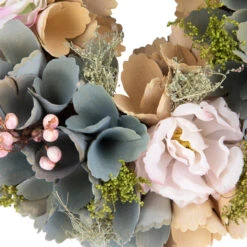 10" Tan And Blue Wooden Floral Spring Wreath 11 10" Tan And Blue Wooden Floral Spring Wreath -Optimal Christmas Shop northlight sh91470 3 57088.1680051731