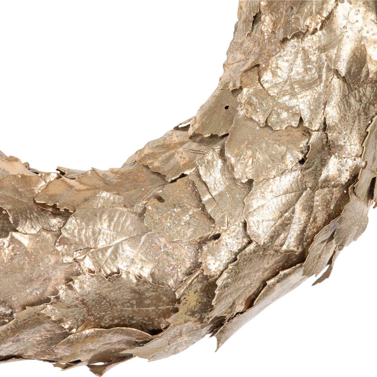 Gold Layered Leaves Christmas Wreath, 15.5-Inch, Unlit 6 Gold Layered Leaves Christmas Wreath, 15.5-Inch, Unlit - Image 4