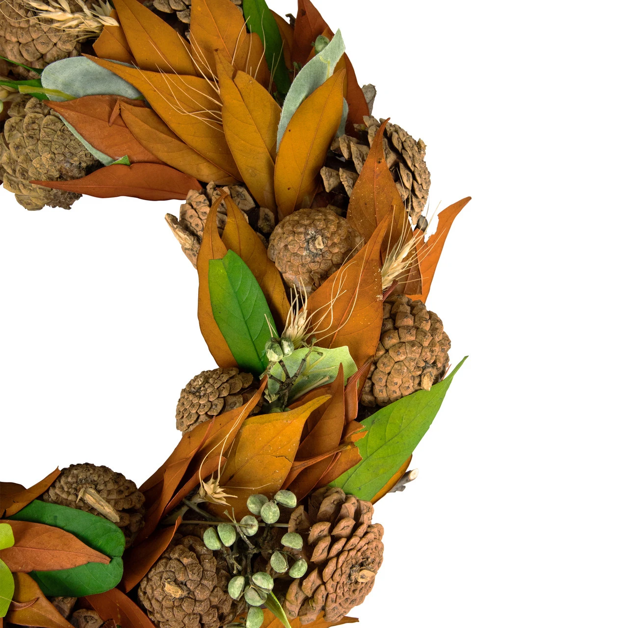Fall Foliage And Pine Cones Autumn Harvest Wreath, 12-Inch, Unlit 4 Fall Foliage And Pine Cones Autumn Harvest Wreath, 12-Inch, Unlit - Image 2