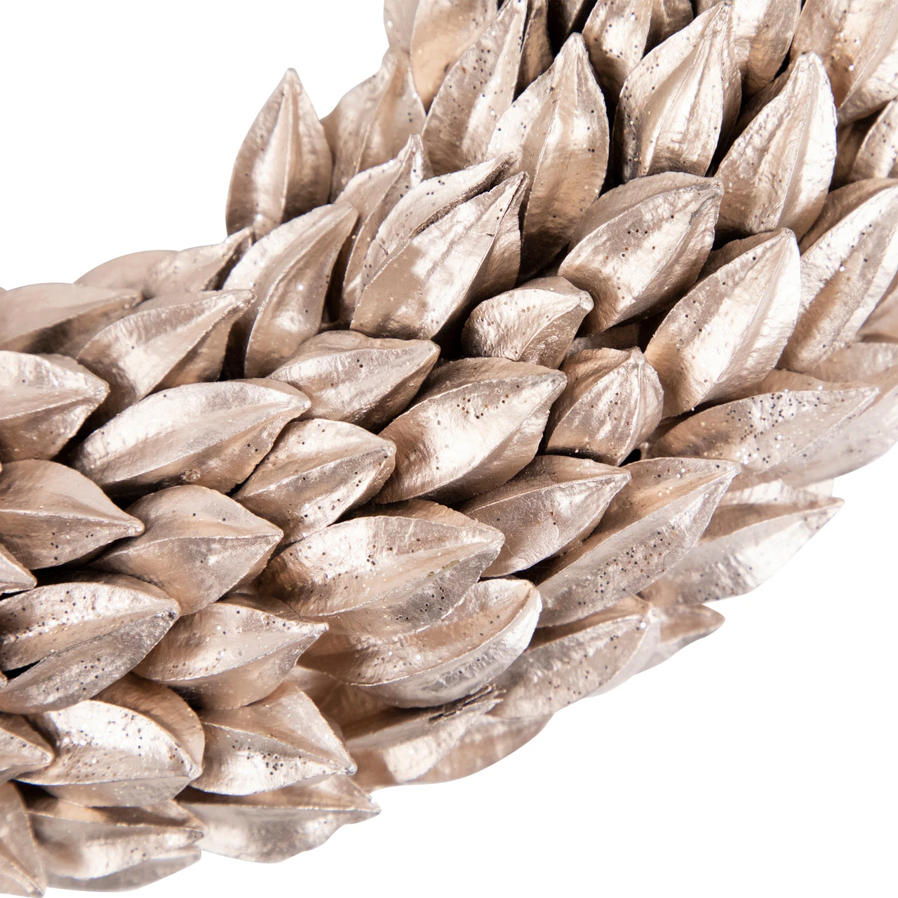 Champagne Gold Budding Leaves Glitter Christmas Wreath, 11.5-Inch, Unlit 4 Champagne Gold Budding Leaves Glitter Christmas Wreath, 11.5-Inch, Unlit - Image 2