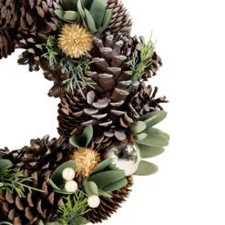 Silver And Green Mixed Foliage And Pinecone Christmas Wreath, 13.5-Inch, Unlit -Optimal Christmas Shop northlight sh94264 2 35125.1667568763