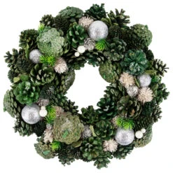 Green Pinecone And Foliage Artificial Christmas Wreath, 14-Inch, Unlit -Optimal Christmas Shop northlight sh94272 1 31672.1667568750