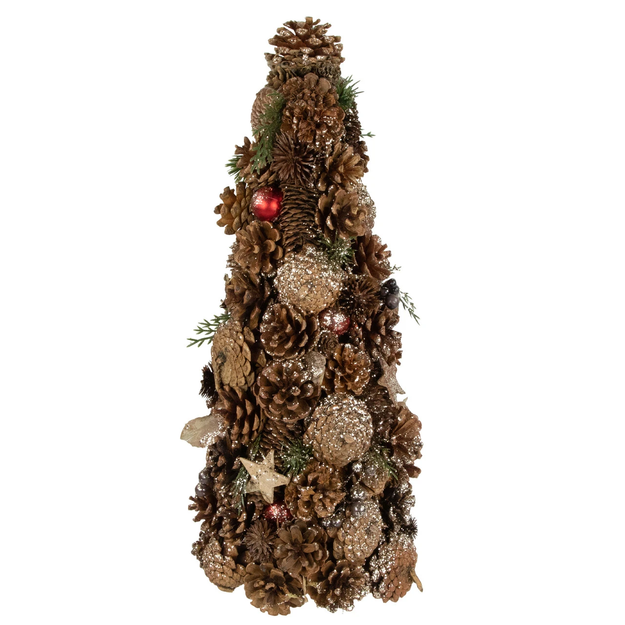 17" Pinecone And Berry Christmas Cone Tree Tabletop Decoration 3 17" Pinecone And Berry Christmas Cone Tree Tabletop Decoration