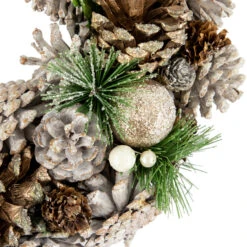 Green Pine Needle And Pinecone Artificial Christmas Wreath, 13.5-Inch, Unlit -Optimal Christmas Shop northlight sh94275 3new 55593.1667946559