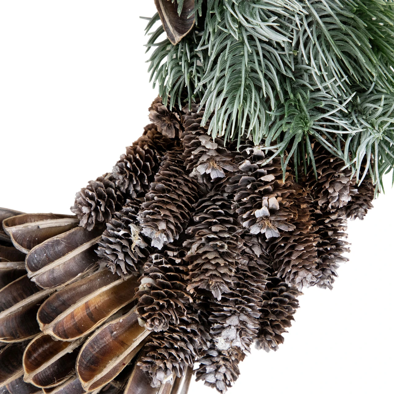 Brown And Green Pine Needle And Pine Cone Artificial Christmas Wreath, 13.5-Inch, Unlit 4 Brown And Green Pine Needle And Pine Cone Artificial Christmas Wreath, 13.5-Inch, Unlit - Image 2