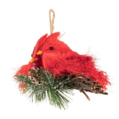 8" Double Cardinal And Pine Needle Branch Hanging Christmas Ornament -Optimal Christmas Shop northlight sh94292 3 35911.1668093150