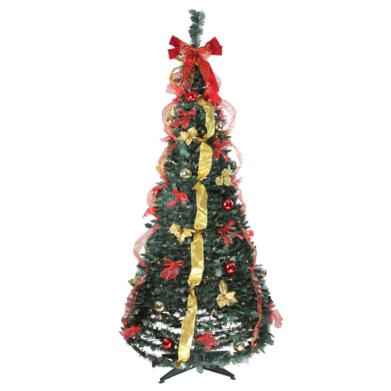 6' Pre-Lit Red And Gold Pre-Decorated Pop-Up Artificial Christmas Tree 3 6' Pre-Lit Red And Gold Pre-Decorated Pop-Up Artificial Christmas Tree
