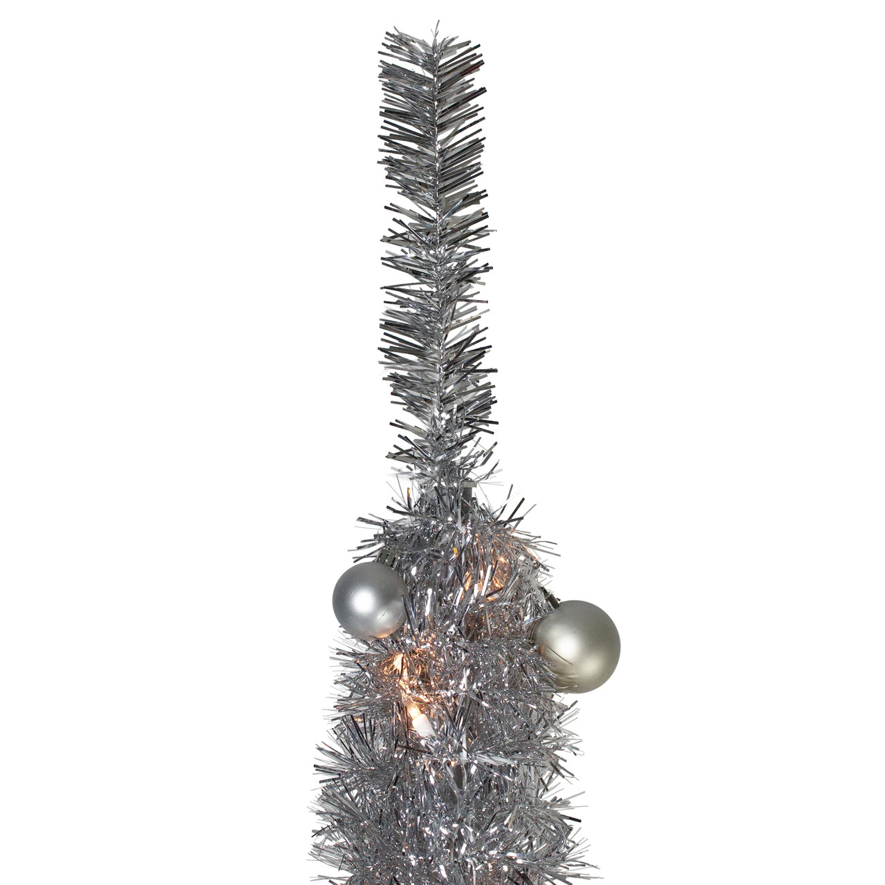 6' Pre-Lit Silver Pre-Decorated Pop-Up Artificial Christmas Tree 5 6' Pre-Lit Silver Pre-Decorated Pop-Up Artificial Christmas Tree - Image 3