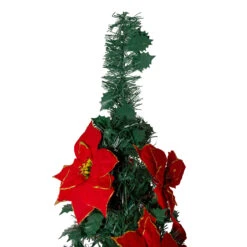 6' Pre-Lit Slim Pre-Decorated Poinsettia Pop-Up Artificial Christmas Tree -Optimal Christmas Shop northlight sm27458 2 97441.1667487547