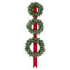 Set Of 3 Pre-Lit B/O Flocked Wreaths On Red Ribbon Christmas Decoration, 6.5' -Optimal Christmas Shop northlight sm4116 1new 60207.1668092991