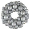 Silver Splendor 3-Finish Shatterproof Ball Christmas Wreath, 13-Inch -Optimal Christmas Shop northlight sm91050 58121.1667642978