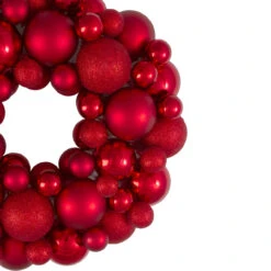 Red Hot 3-Finish Shatterproof Ball Christmas Wreath - 13-Inch, Unlit -Optimal Christmas Shop northlight sm91051 1updated 20101.1667569579