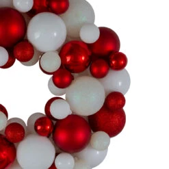Red And White 3-Finish Shatterproof Ball Christmas Wreath, 13-Inch -Optimal Christmas Shop northlight sm91054 1updated 20114.1667569264