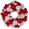 Red And White 3-Finish Shatterproof Ball Christmas Wreath, 13-Inch -Optimal Christmas Shop northlight sm91054updated 48440.1667569262