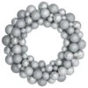 Silver 3-Finish Shatterproof Ball Ornament Christmas Wreath, 36-Inch -Optimal Christmas Shop northlight sm91057 1updated 21097.1667540317