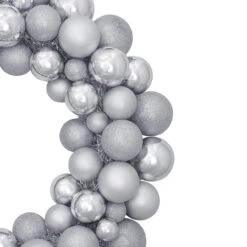 Silver Splendor 3-Finish Shatterproof Ball Christmas Wreath24" - Unlit 7 Silver Splendor 3-Finish Shatterproof Ball Christmas Wreath24" - Unlit -Optimal Christmas Shop northlight sm91057 3 updated 68879.1667490827