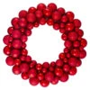 Red Hot 3-Finish Shatterproof Ball Christmas Wreath, 24-Inch -Optimal Christmas Shop northlight sm91058 82985.1671658067