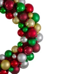 Traditional Colors 2-Finish Shatterproof Ball Christmas Wreath, 24-Inch -Optimal Christmas Shop northlight sm91059 1 72417.1677518923