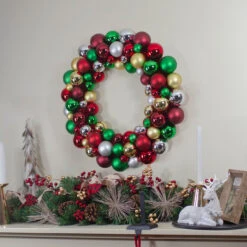 Shatterproof Ball 2-Finish Traditional Colors Christmas Wreath, 36-Inch, Unlit -Optimal Christmas Shop northlight sm91059 5 79298.1687966508