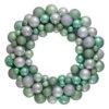 Silver And Seafoam Green 3-Finish Shatterproof Ball Christmas Wreath - 24-Inch, Unlit -Optimal Christmas Shop northlight sm91062 46967.1667576268