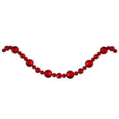6' Red Shatterproof Ball Artificial Christmas Garland - Unlit
