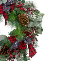 Dual Plaid And Berries Artificial Christmas Wreath - 24-Inch, Unlit -Optimal Christmas Shop northlight sm91188 1updated 13434.1667569259