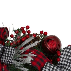 Plaid And Houndstooth And Red Berries Artificial Christmas Wreath - 24-Inch, Unlit -Optimal Christmas Shop northlight sm91191 2 96760.1667657229
