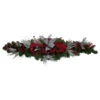 52" Houndstooth Bows And Berries Artificial Christmas Swag, Unlit