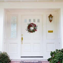 Pre-Lit Decorated Plaid And Houndstooth Artificial Christmas Wreath - 24-Inch, Warm White Lights -Optimal Christmas Shop northlight sm91194 2 65237.1667490311