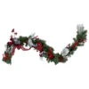 6' X 12" Pre-Lit Plaid Bows And Red Berries Artificial Christmas Garland - Warm White Lights