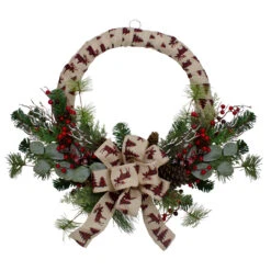 Burlap Wrapped Artificial Christmas Wreath - 24-Inch, Unlit -Optimal Christmas Shop northlight sm91199 5 48222.1667576892