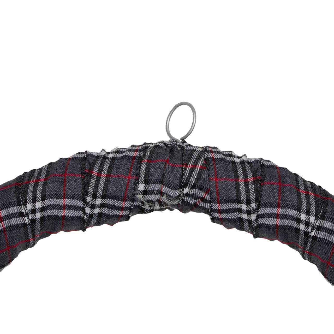 Gray And Red Plaid Artificial Christmas Wreath With Red Berries - 24-Inch, Unlit 6 Gray And Red Plaid Artificial Christmas Wreath With Red Berries - 24-Inch, Unlit - Image 4