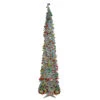 6' Pre-Lit Silver Tinsel Pop-Up Artificial Christmas Tree - Warm White LED Lights -Optimal Christmas Shop northlight sm91575 21717.1667528705
