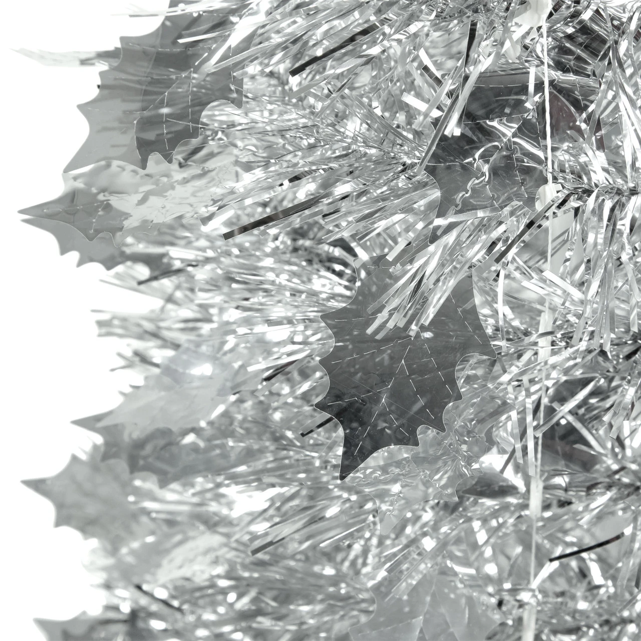 4' Silver Tinsel Pop-Up Artificial Christmas Tree, Unlit 5 4' Silver Tinsel Pop-Up Artificial Christmas Tree, Unlit - Image 3