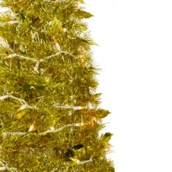 4' Pre-Lit Gold Tinsel Pop-Up Artificial Christmas Tree, Clear Lights -Optimal Christmas Shop northlight sm92146 2 30974.1667530281