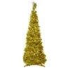 4' Pre-Lit Gold Tinsel Pop-Up Artificial Christmas Tree, Clear Lights -Optimal Christmas Shop northlight sm92146 74248.1667530280