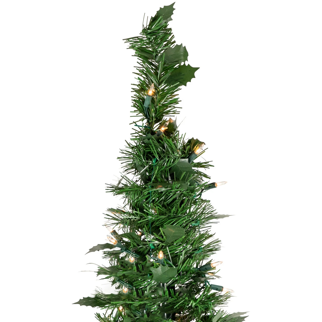 4' Pre-Lit Green Tinsel Pop-Up Artificial Christmas Tree, Clear Lights 7 4' Pre-Lit Green Tinsel Pop-Up Artificial Christmas Tree, Clear Lights - Image 5