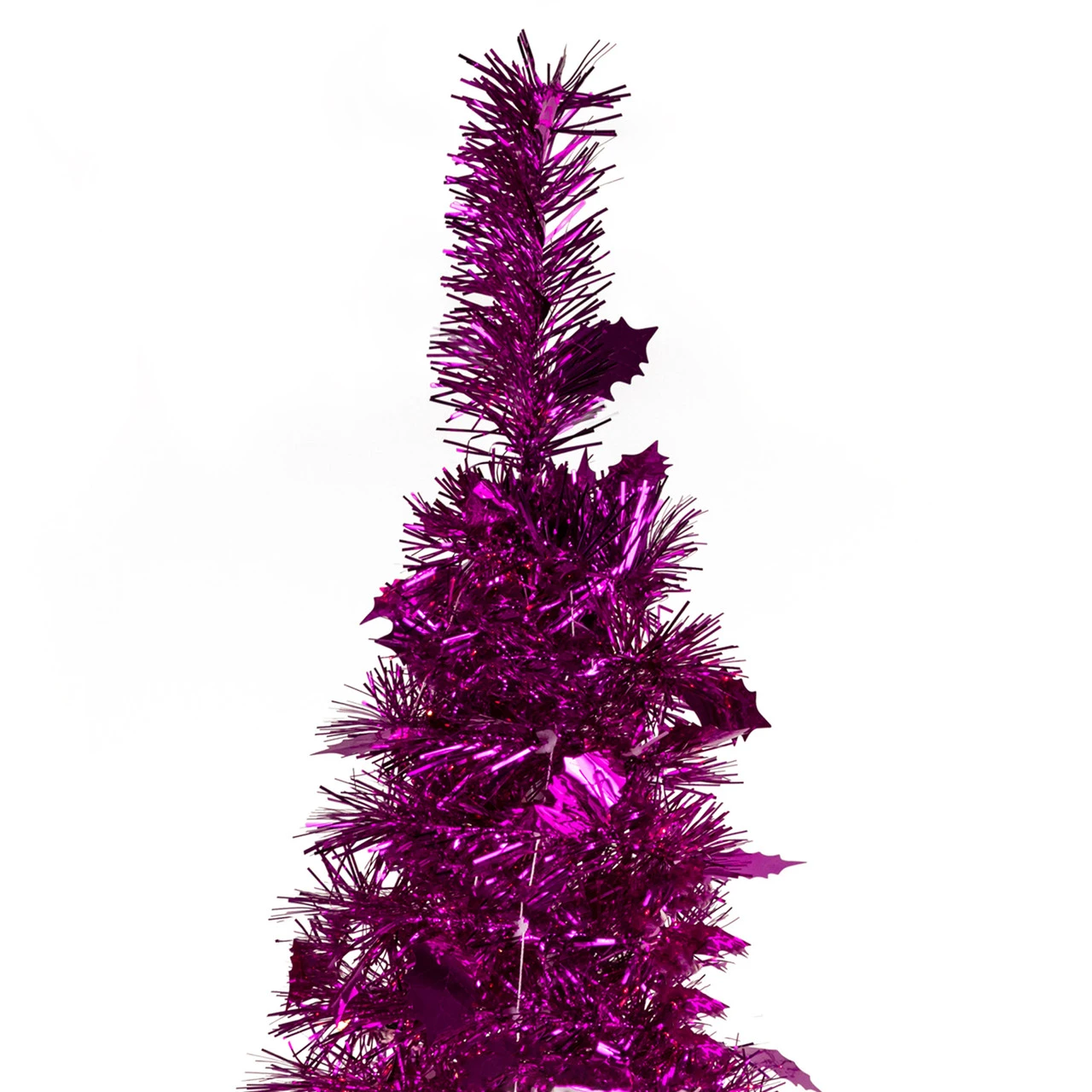 6' Pink Tinsel Pop-Up Artificial Christmas Tree, Unlit 7 6' Pink Tinsel Pop-Up Artificial Christmas Tree, Unlit - Image 5