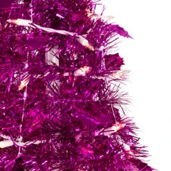 4' Pre-Lit Pink Tinsel Pop-Up Artificial Christmas Tree, Clear Lights -Optimal Christmas Shop northlight sm92150 2 84205.1667535848