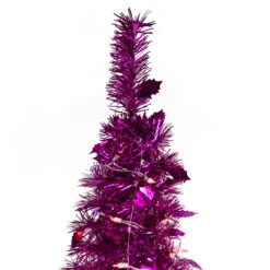 6' Pre-Lit Pink Tinsel Pop-Up Artificial Christmas Tree, Clear Lights 13 6' Pre-Lit Pink Tinsel Pop-Up Artificial Christmas Tree, Clear Lights -Optimal Christmas Shop northlight sm92150 3 48940.1667530304