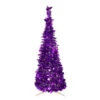 6' Pre-Lit Purple Tinsel Pop-Up Artificial Christmas Tree, Clear Lights -Optimal Christmas Shop northlight sm92152 72283.1667530304