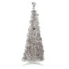 4' Pre-Lit Silver Tinsel Pop-Up Artificial Christmas Tree, Clear Lights 2 4' Pre-Lit Silver Tinsel Pop-Up Artificial Christmas Tree, Clear Lights -Optimal Christmas Shop northlight sm92156 1 48392.1667530293