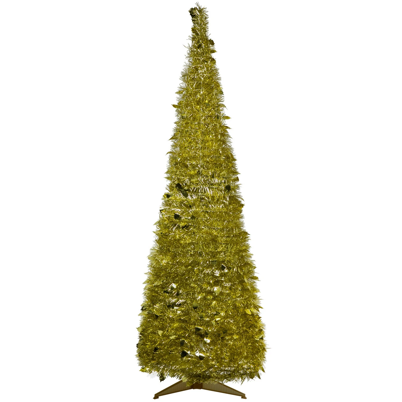 6' Gold Tinsel Pop-Up Artificial Christmas Tree, Unlit 3 6' Gold Tinsel Pop-Up Artificial Christmas Tree, Unlit