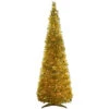 6' Pre-Lit Gold Tinsel Pop-Up Artificial Christmas Tree, Clear Lights -Optimal Christmas Shop northlight sm92161 1 41749.1667530301