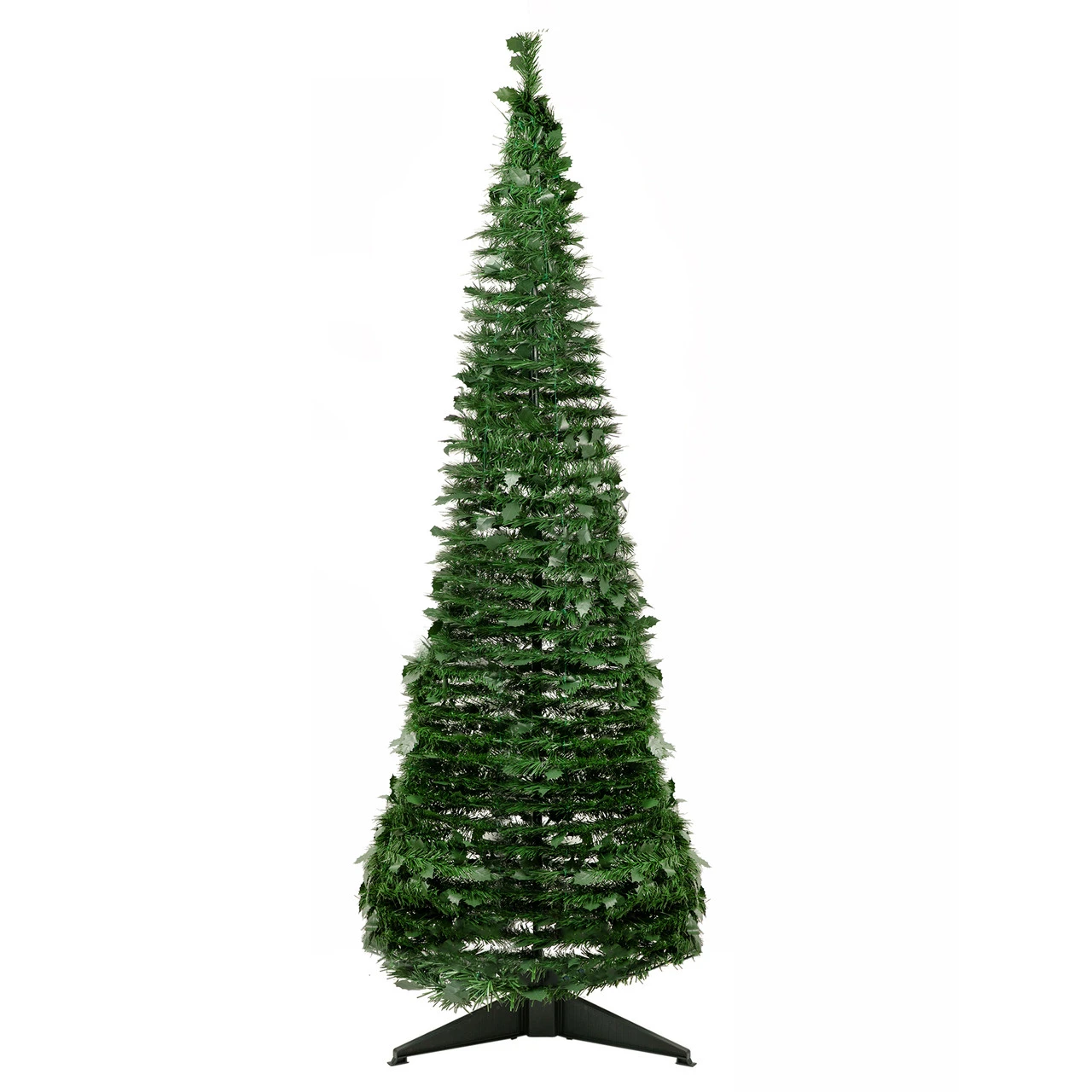 6' Green Tinsel Pop-Up Artificial Christmas Tree, Unlit 3 6' Green Tinsel Pop-Up Artificial Christmas Tree, Unlit